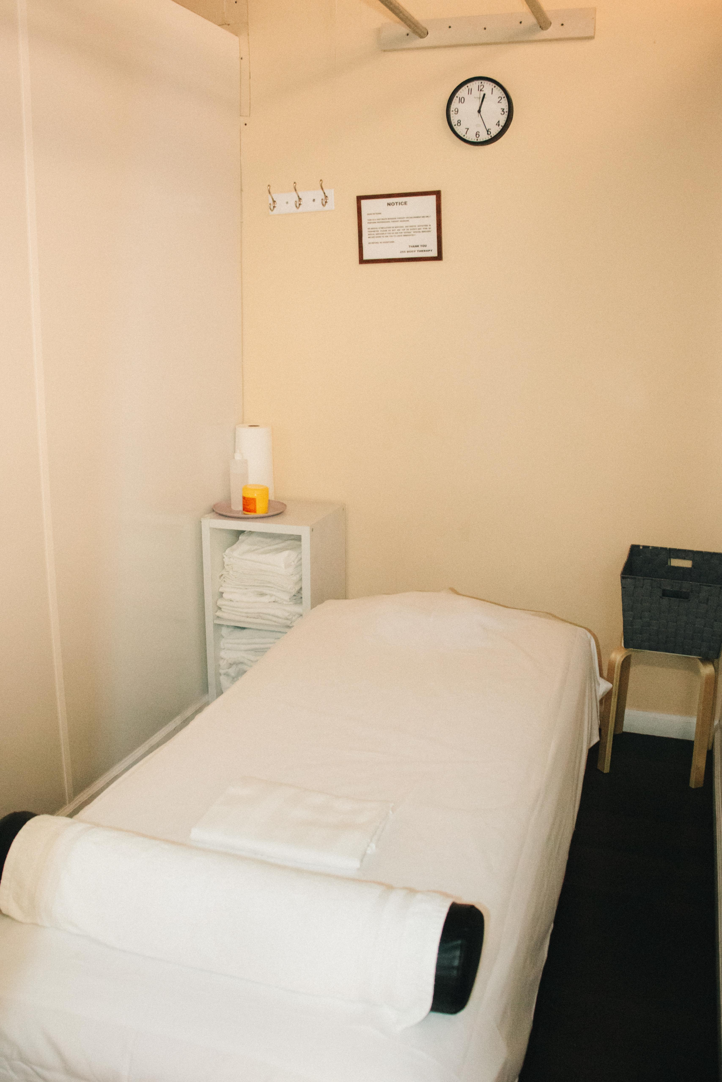 A clean treatment room at Wingate Spa